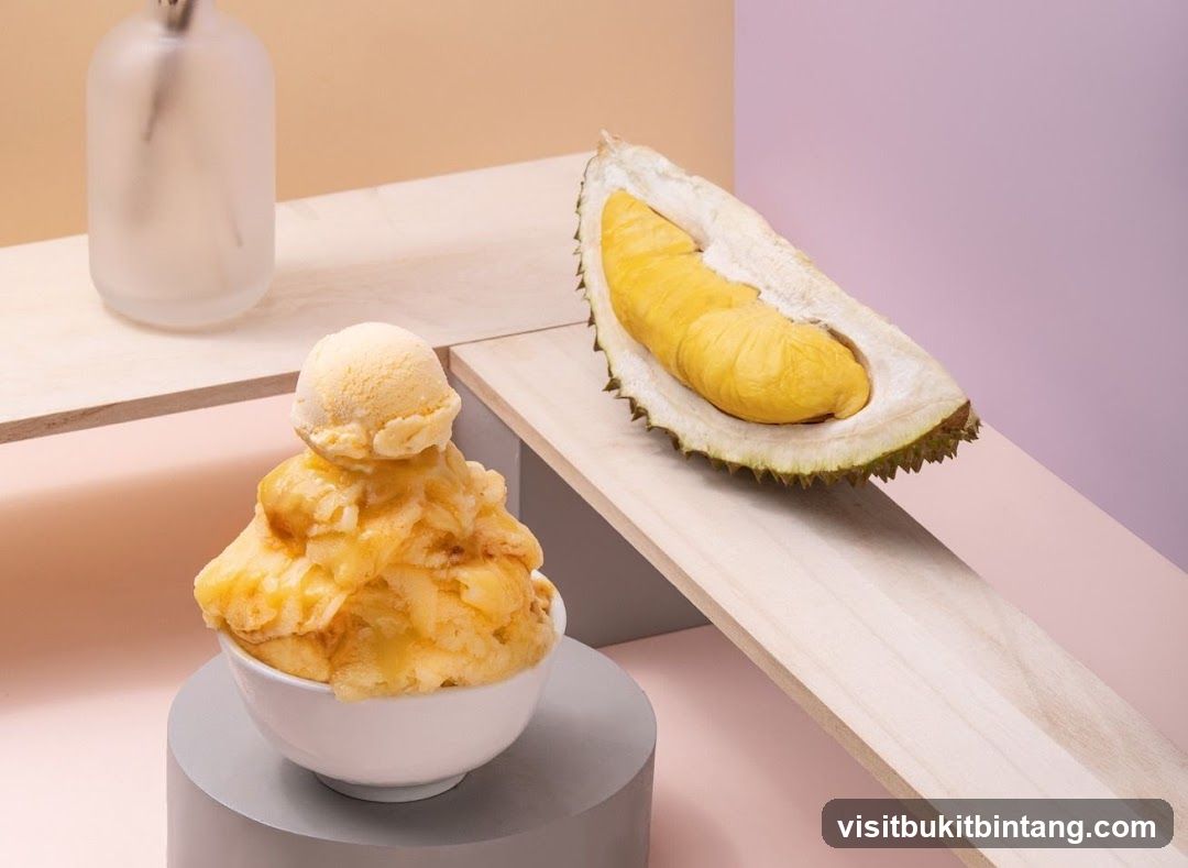 Durian Ice Cream and Fruit