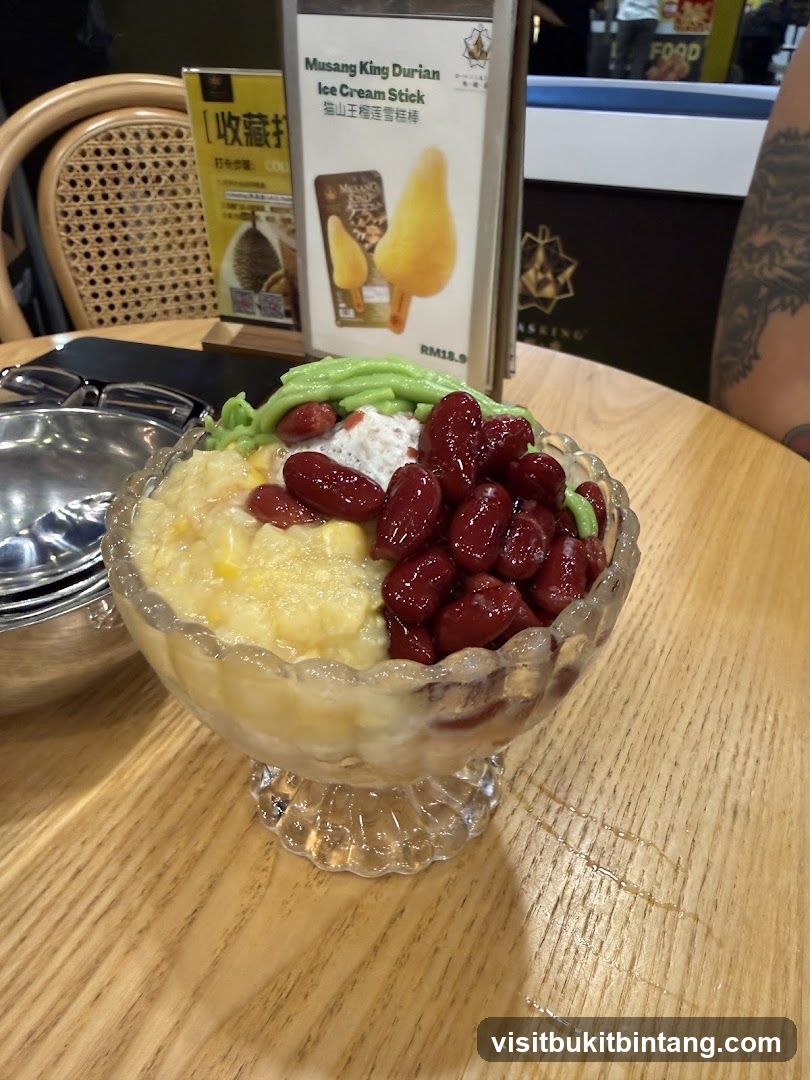 Dessert with Durian Ice Cream Stick