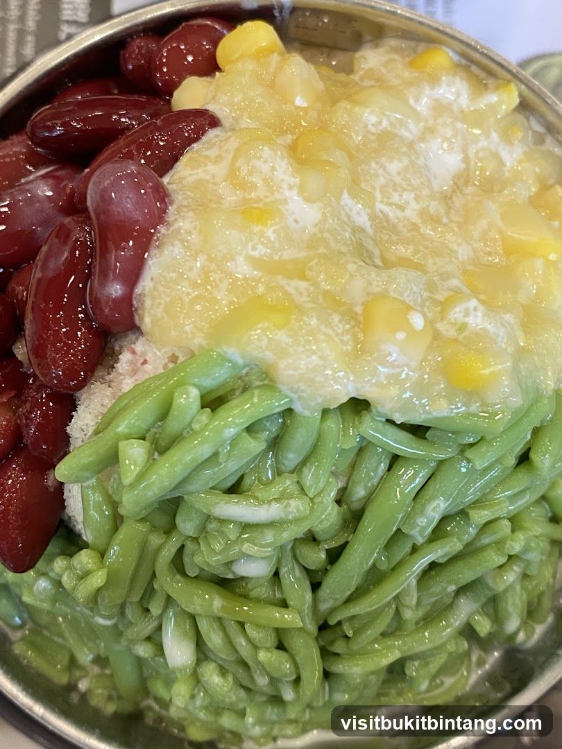 Dessert with Red Beans, Corn, and Green Jelly