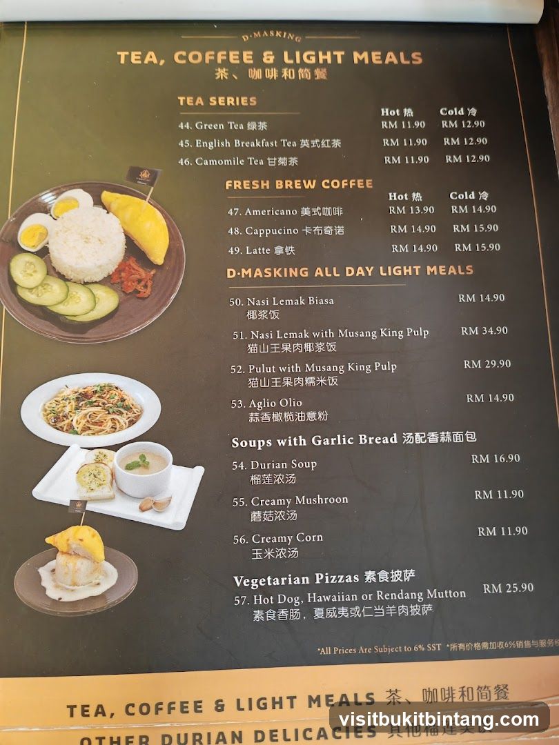 TEA, COFFEE & LIGHT MEALS