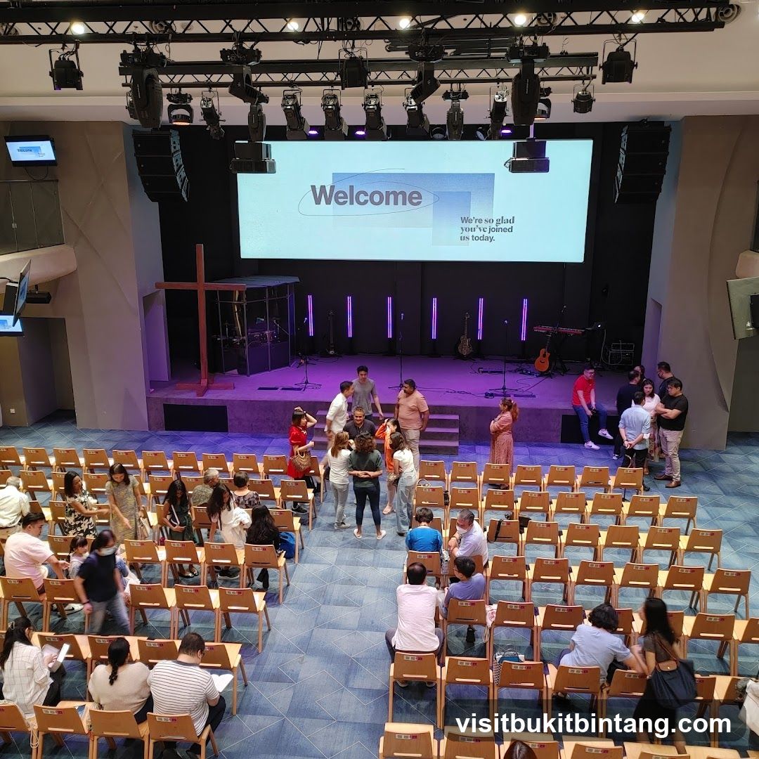 People gathered in a church auditorium