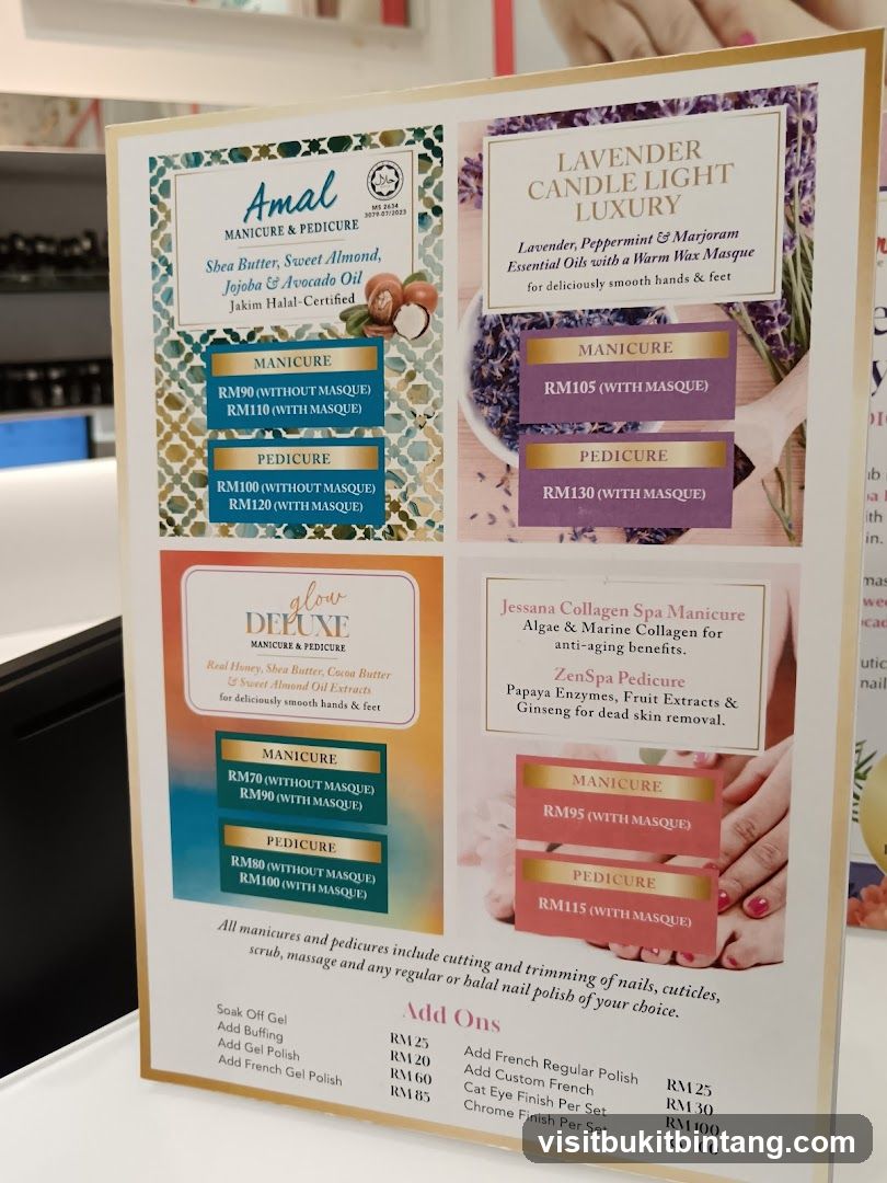 Manicure & Pedicure Menu
