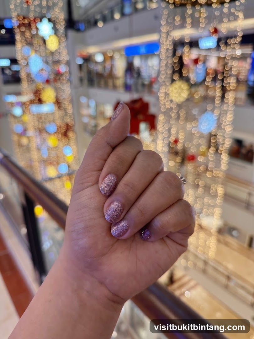 Sparkling Nails in a Festive Mall