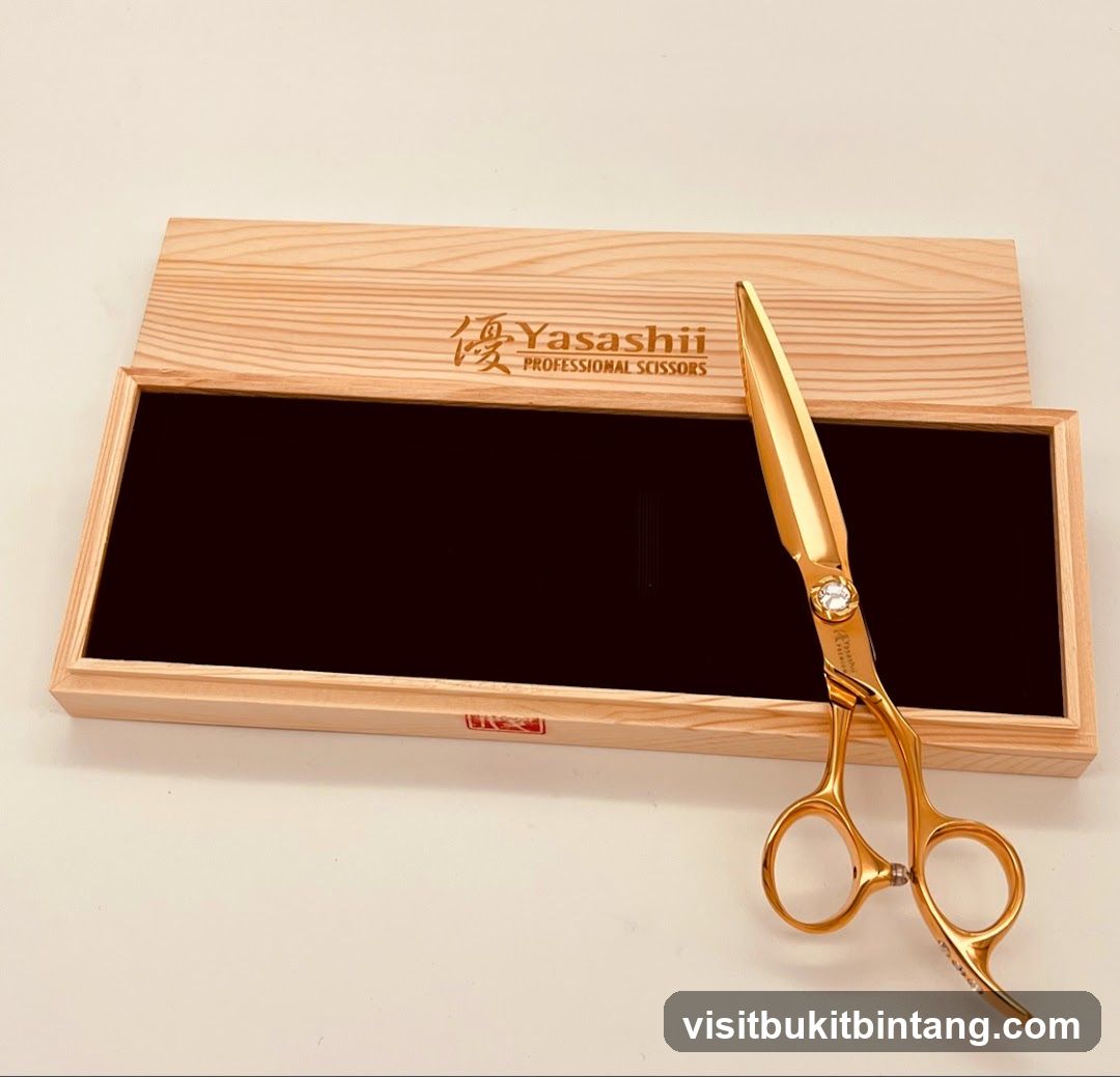 Professional Scissors in a Wooden Box