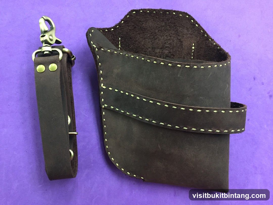 Leather Shears Pouch and Keychain