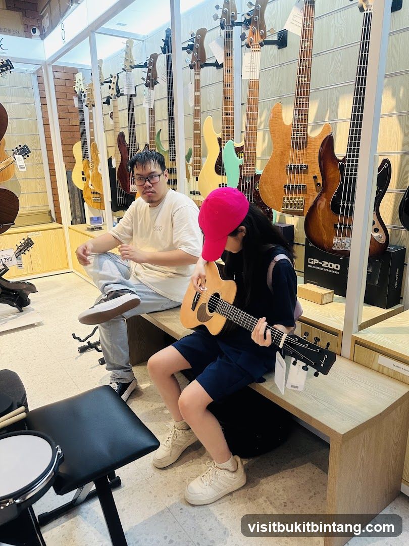 People in a Guitar Store