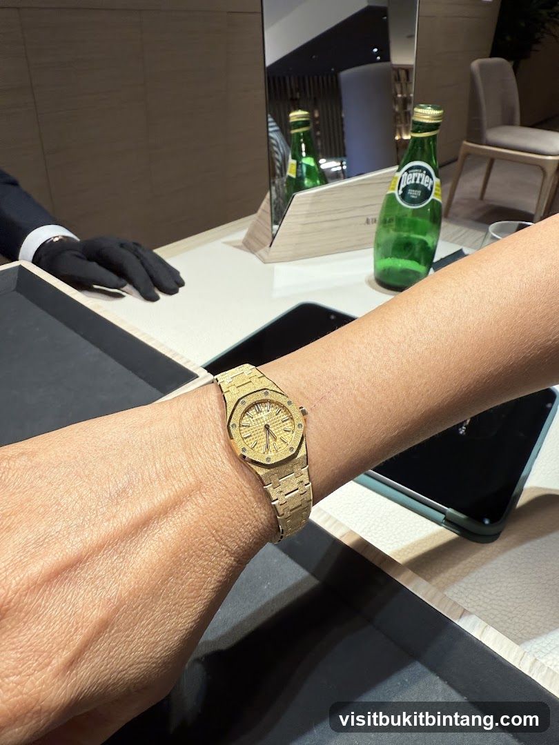 Gold Watch on Wrist