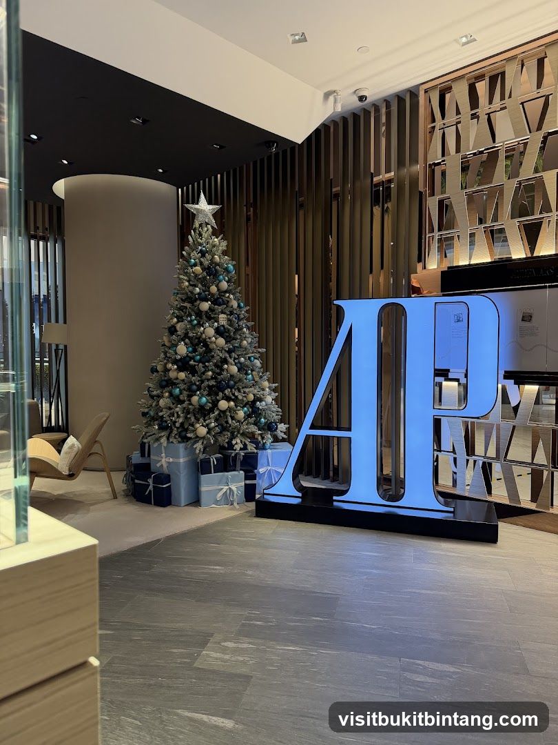 Large AP logo and Christmas tree