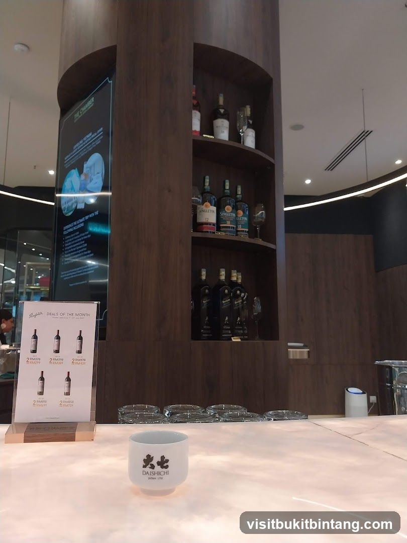 Bar Interior with Drinks Display and Deals