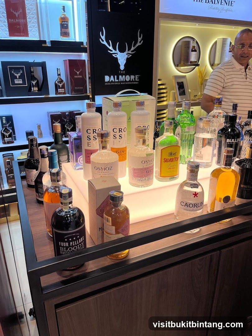 Selection of Spirits on Display