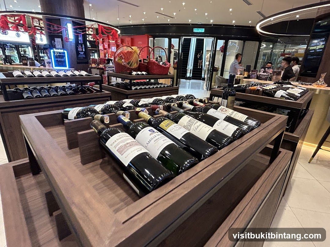 Wine bottles on display