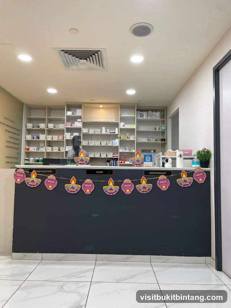 Pharmacy Counter with Diwali Decorations