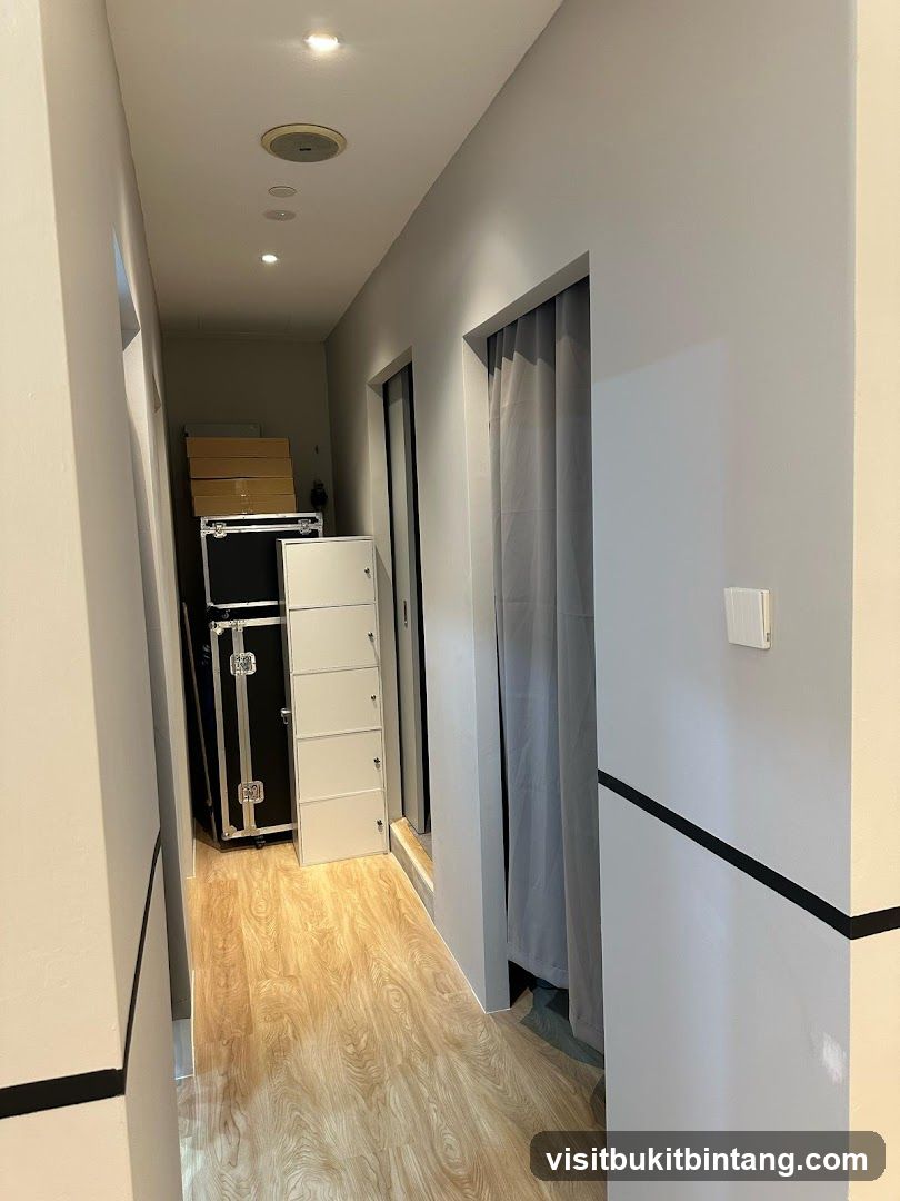 Hallway with Storage and Changing Rooms