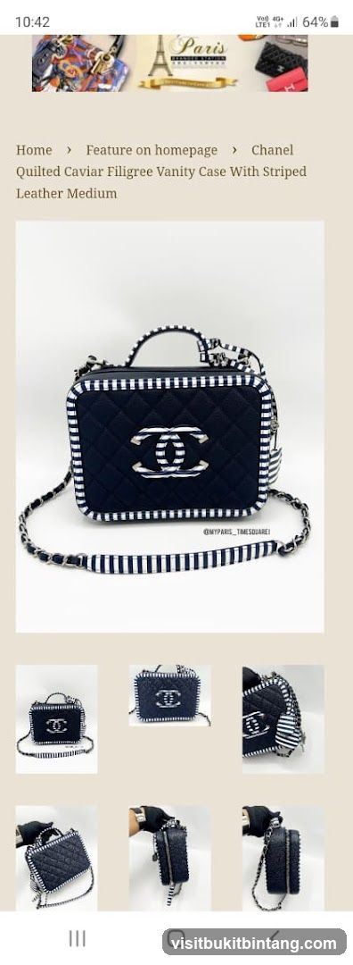 Chanel Quilted Caviar Filigree Vanity Case