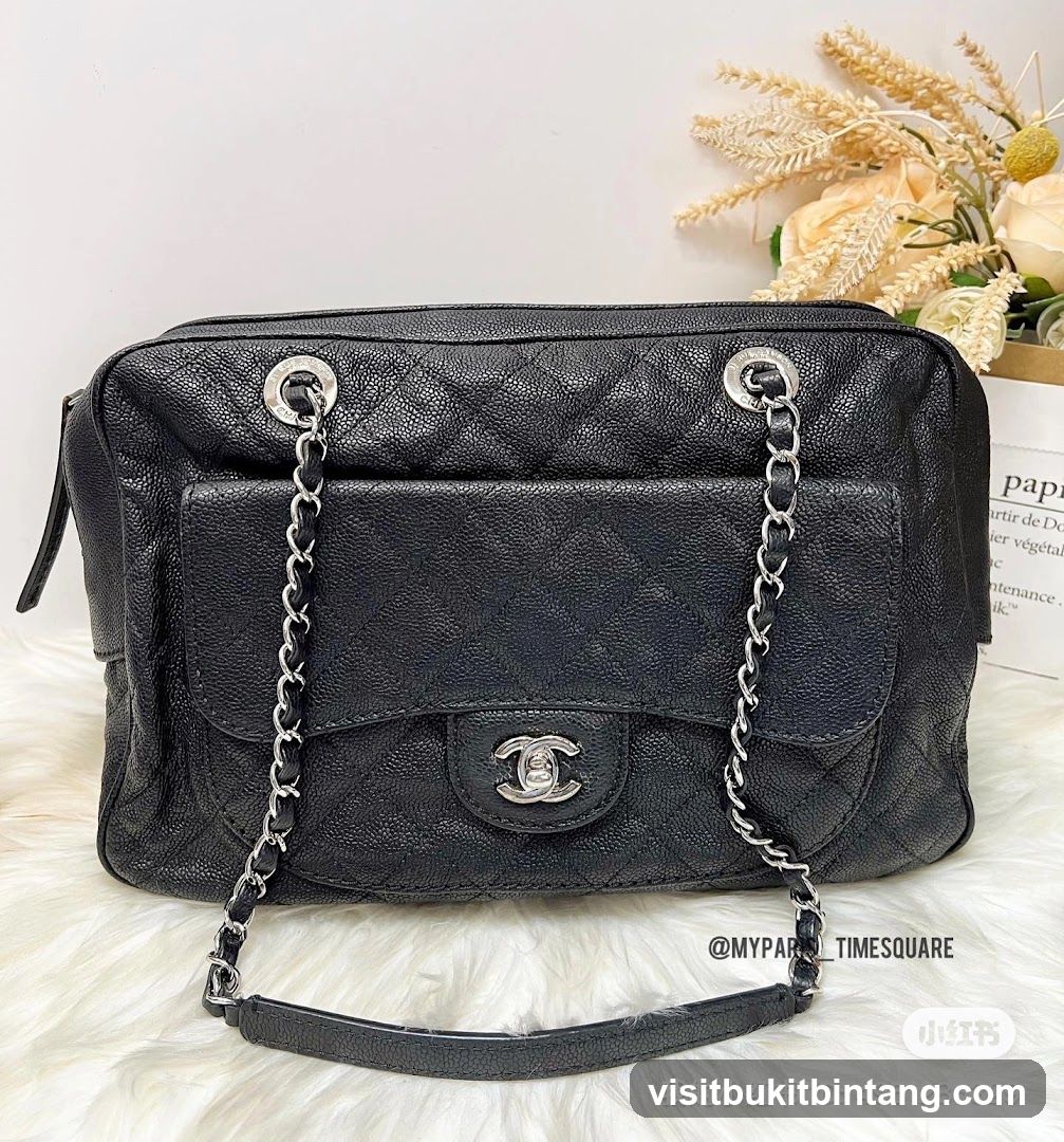 Black Quilted Leather Handbag