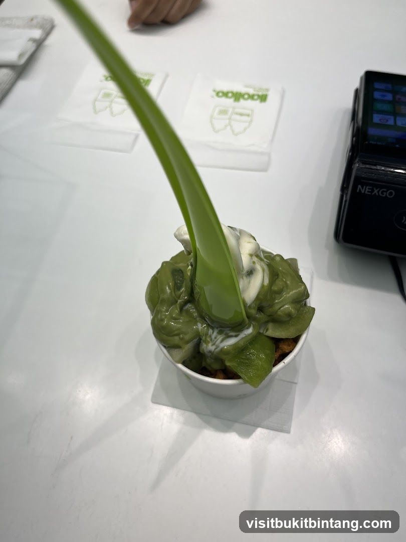 Dessert with Green Topping