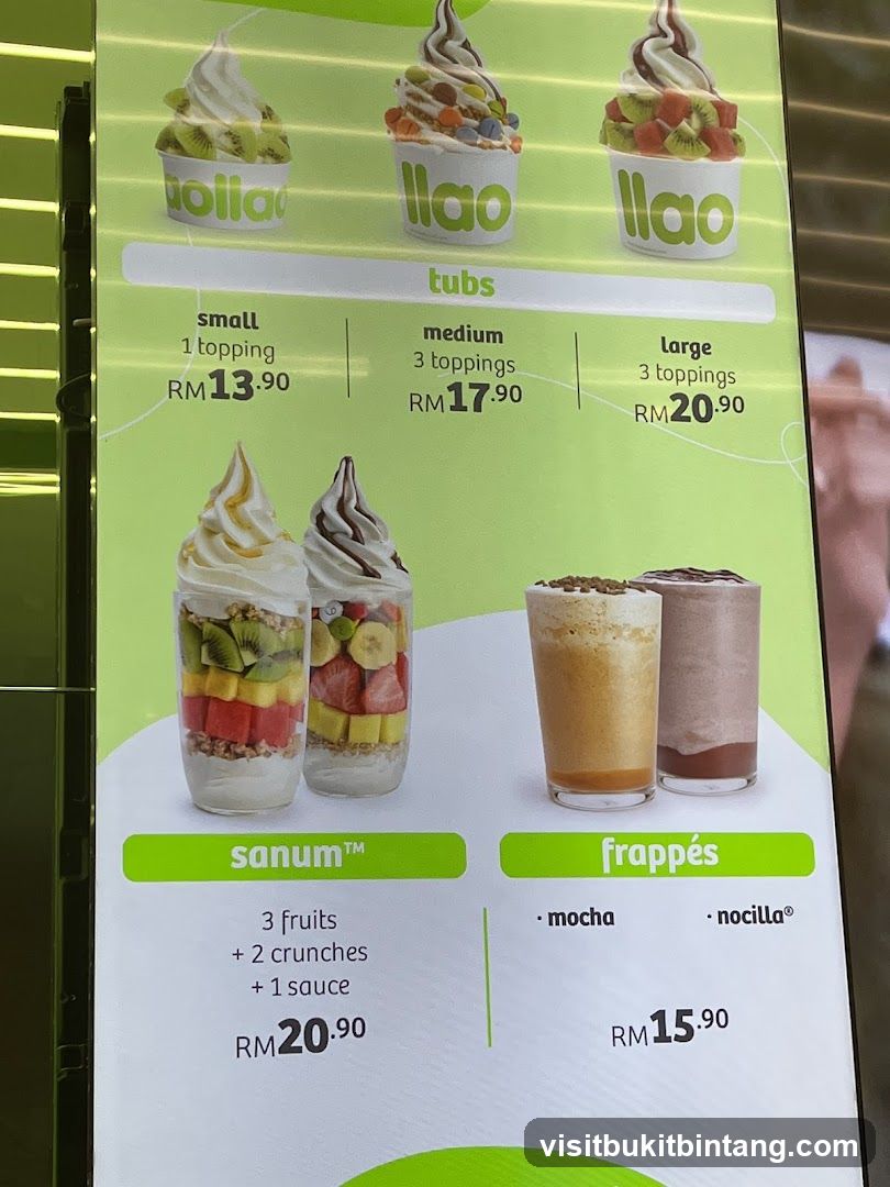llaollao Menu