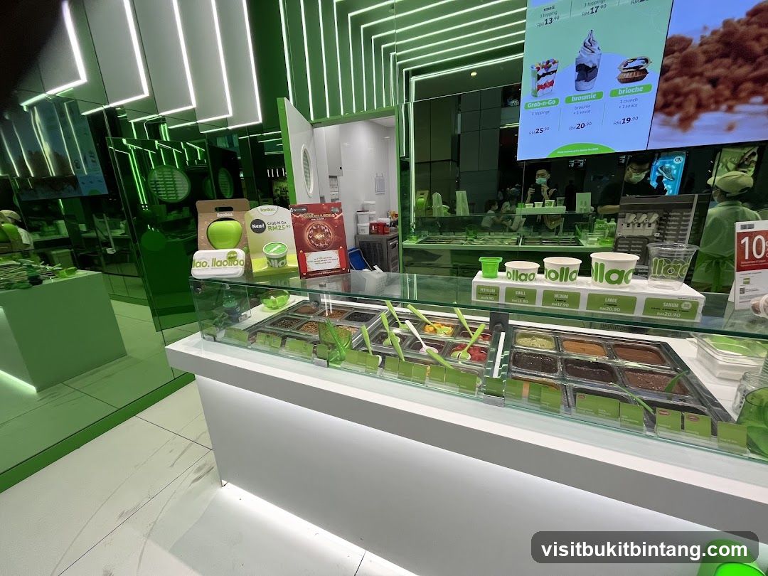 Dessert shop counter