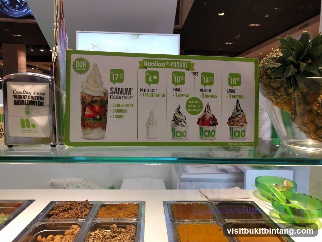 llaollao Yogurt Menu
