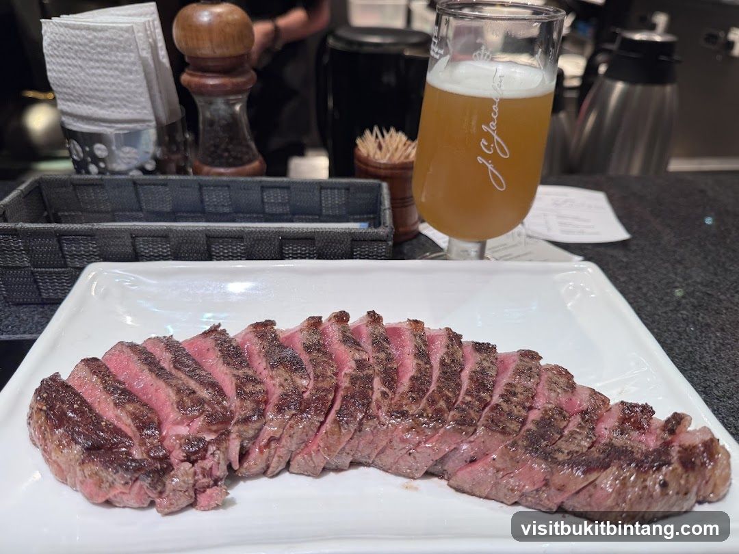 Sliced Steak and Beer
