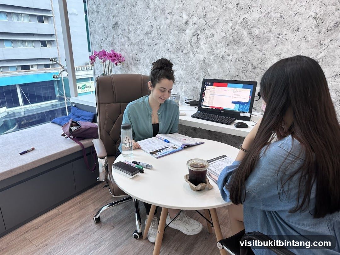 Students studying at a table