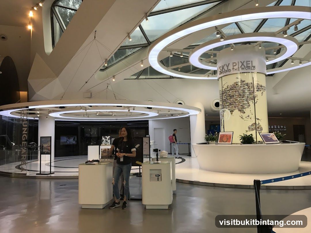 Modern interior with a central display
