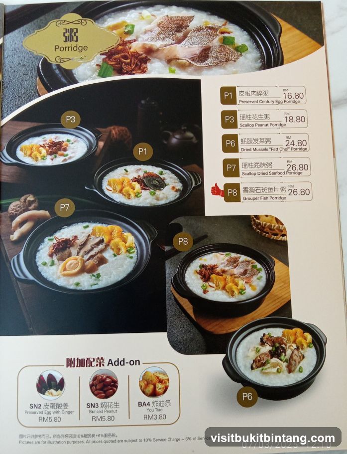 Porridge Menu