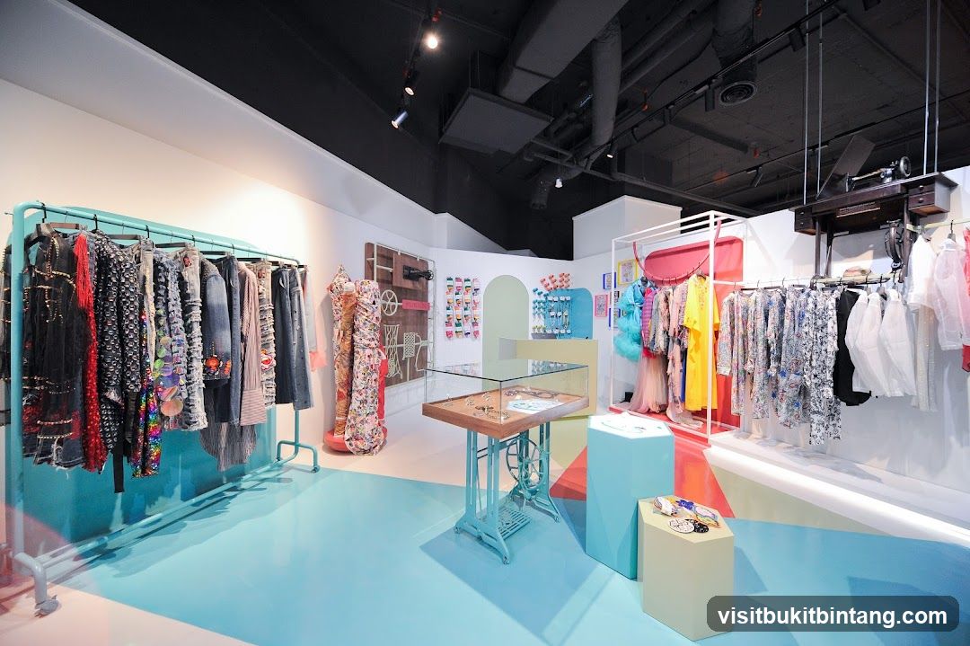 Boutique Interior with Clothing Racks and Display Cases
