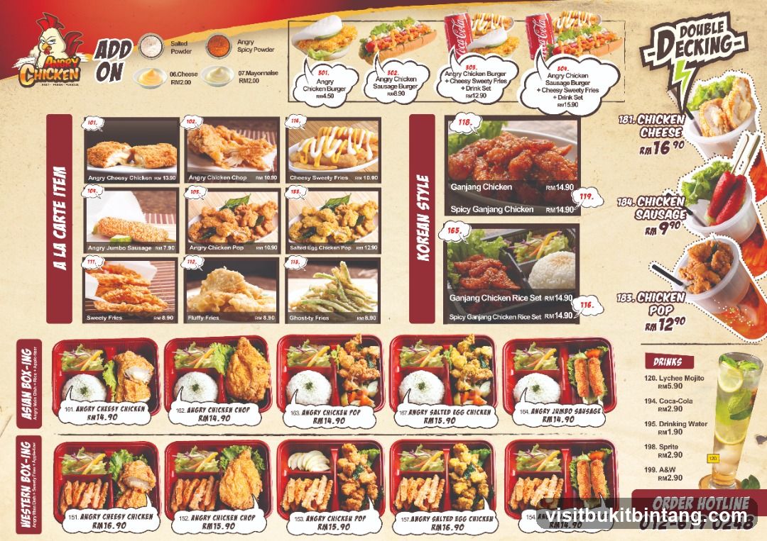 Angry Chicken Menu