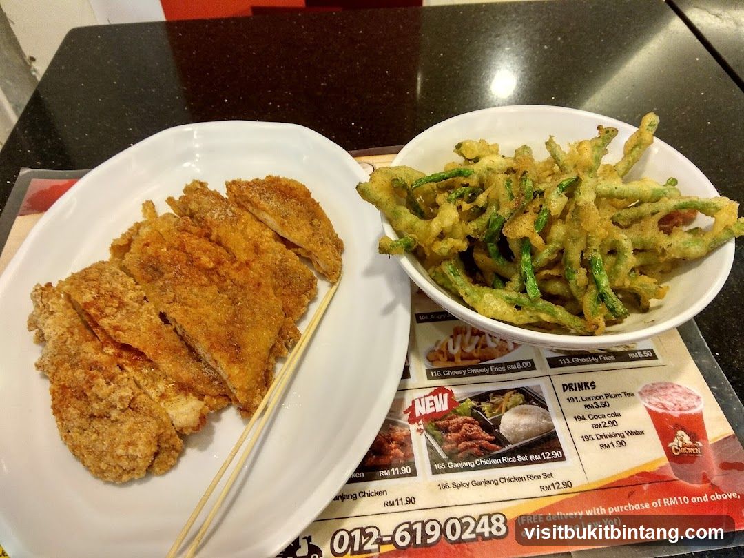 Fried Chicken and Tempura Green Beans