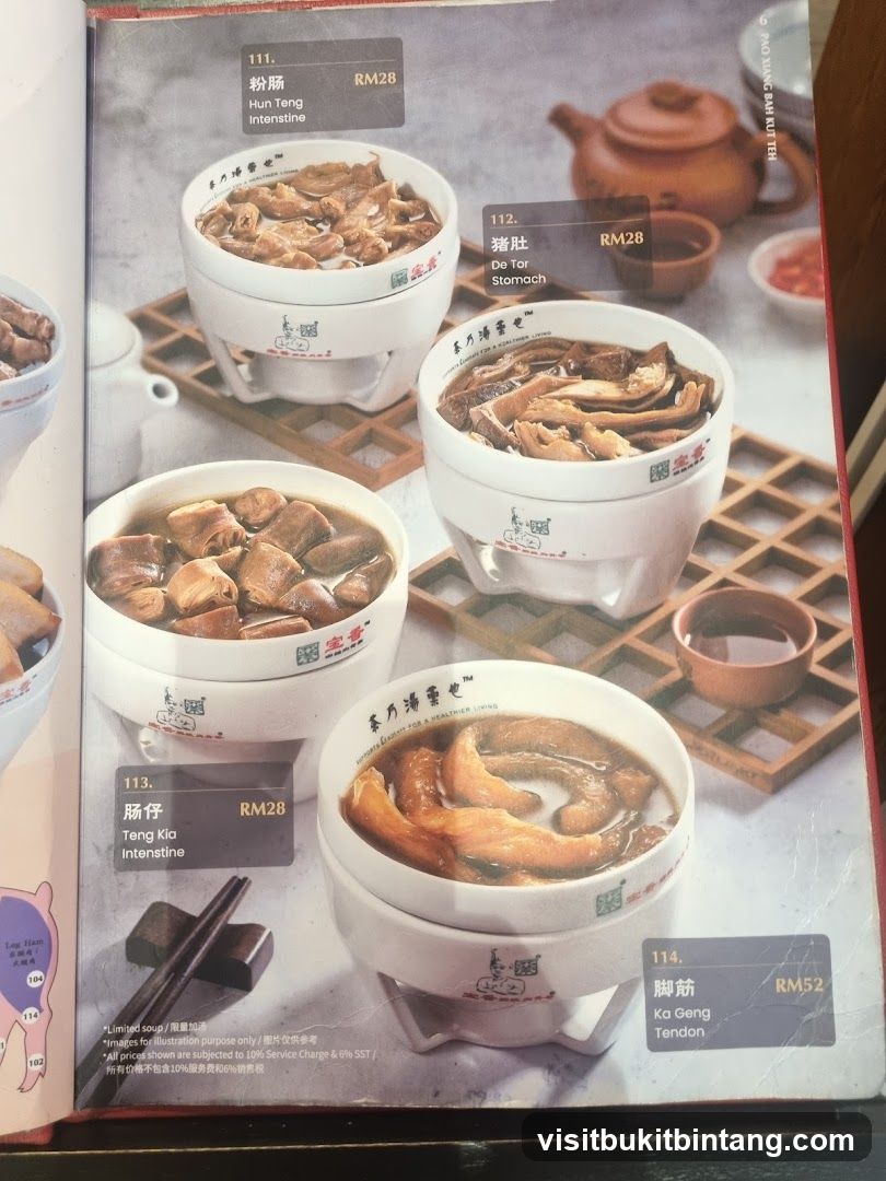Pao Xiang Bah Kut Teh Menu