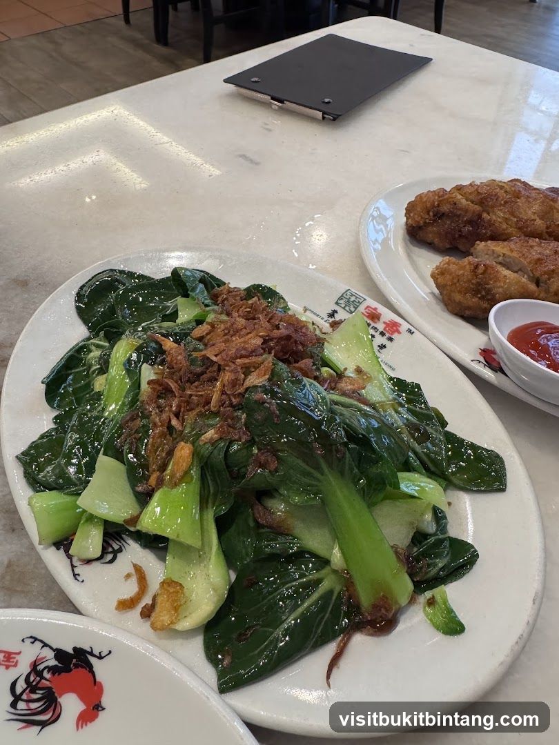 Stir-fried Greens with Crispy Shallots