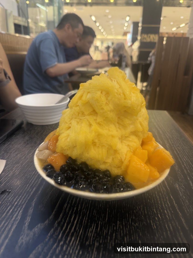 Mango shaved ice with toppings