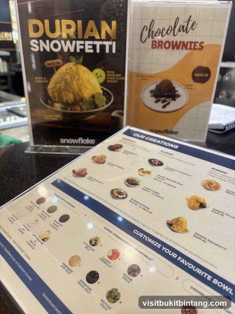 Snowflake Menu