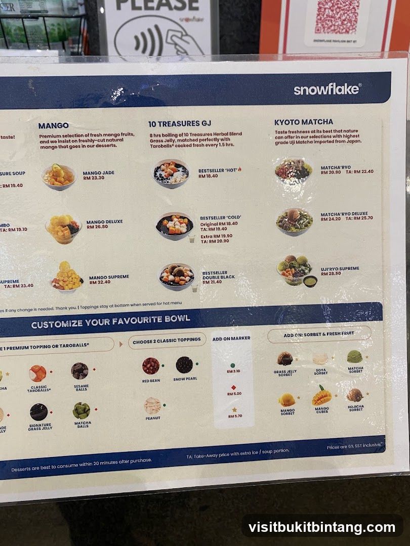 Snowflake Menu