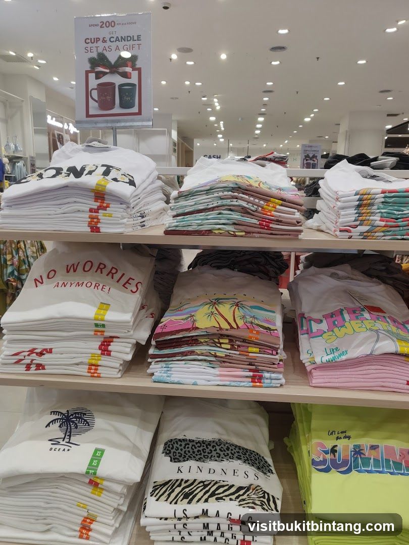 T-shirts and promotional sign
