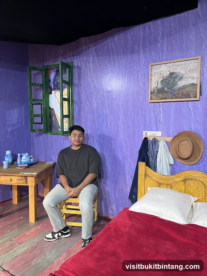 Man Poses in Van Gogh's Bedroom Recreation