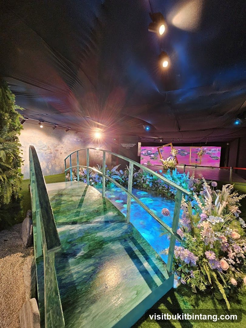 Art Installation with Bridge and Water Feature