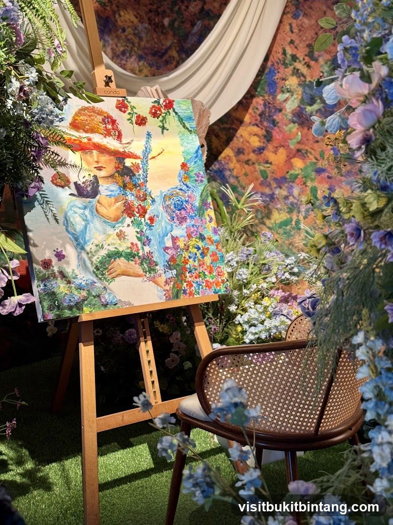 Artistic Display with Floral Accents