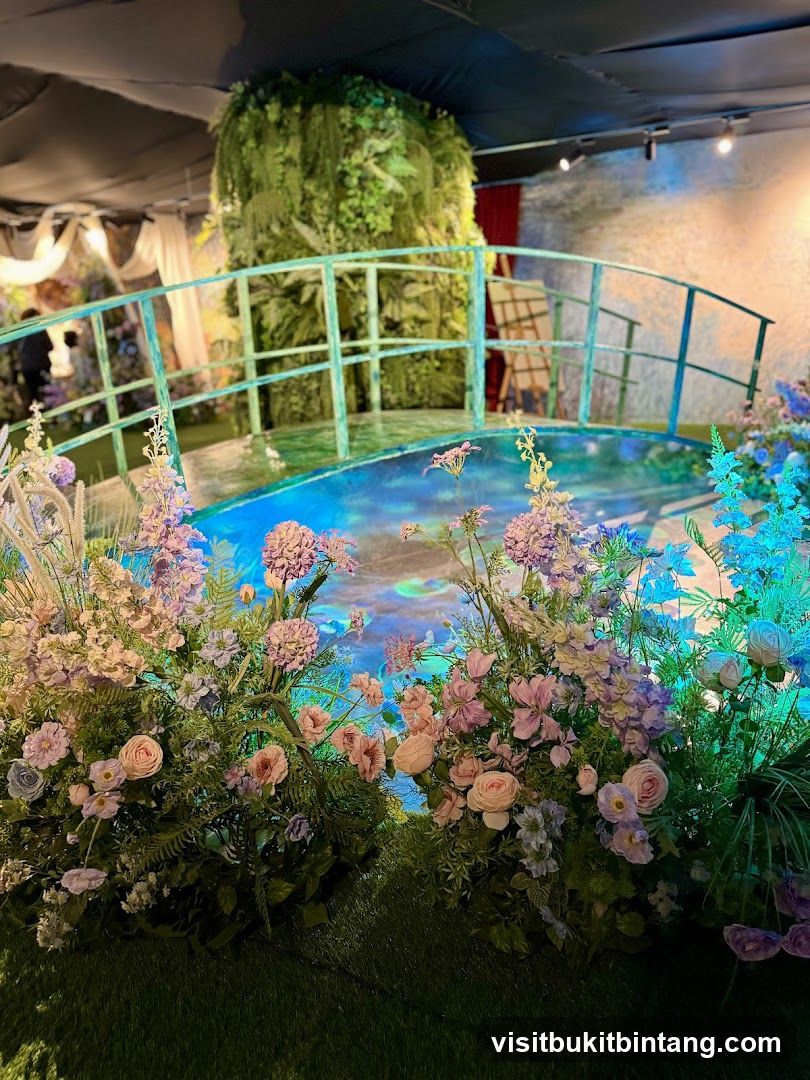 Enchanting Garden Scene with Bridge