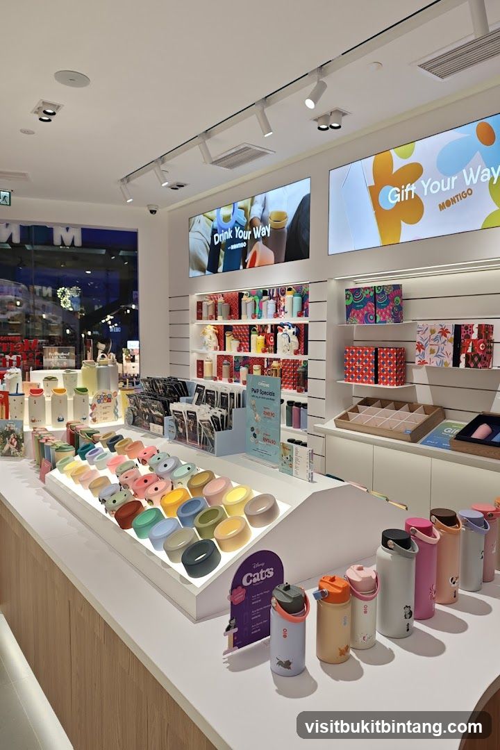 Store Display with Water Bottles and Gifts