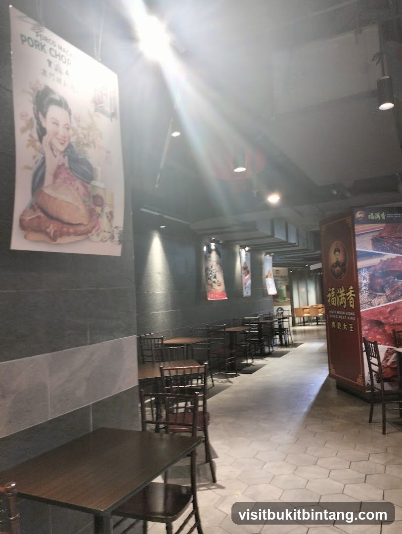 Restaurant Interior with Pork Chop Advertisement