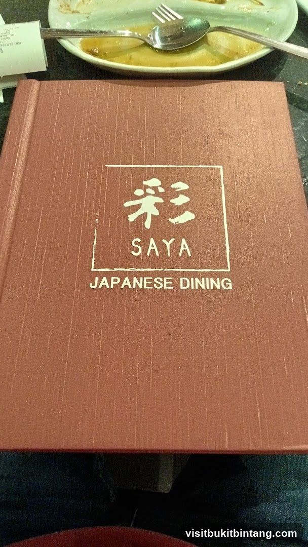 Saya Japanese Dining Menu
