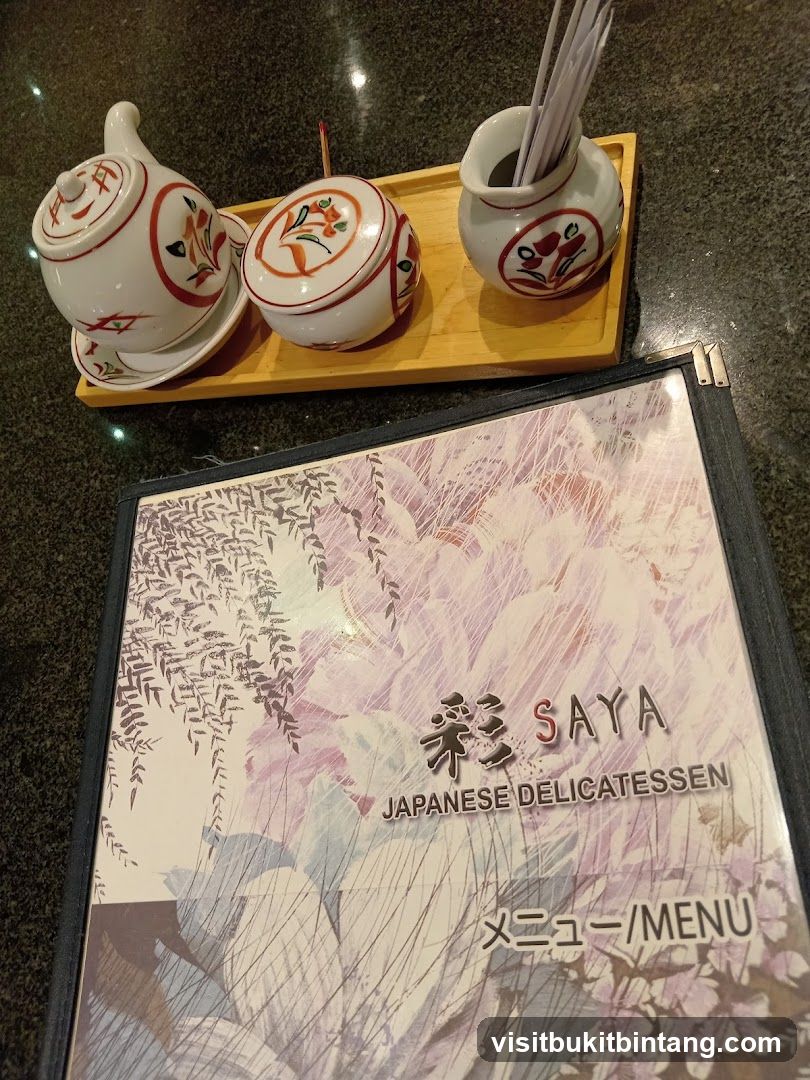 SAYA Japanese Delicatessen Menu