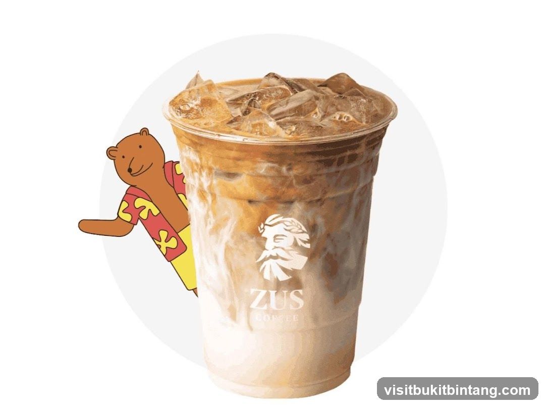Iced Coffee with Bear Mascot