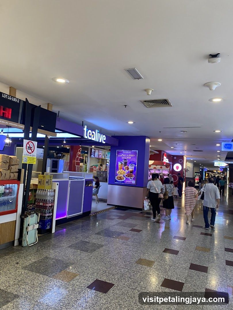 Shopping Mall Interior with Tealive Storefront