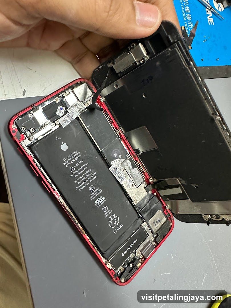 Disassembled iPhone on Workbench