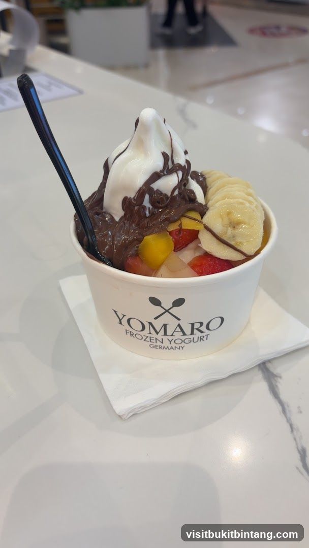Frozen Yogurt with Fruit and Chocolate Drizzle