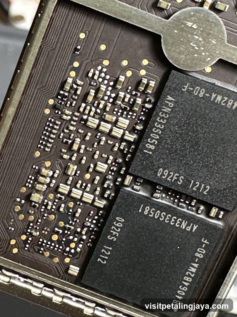 Close-up of electronic components on a circuit board