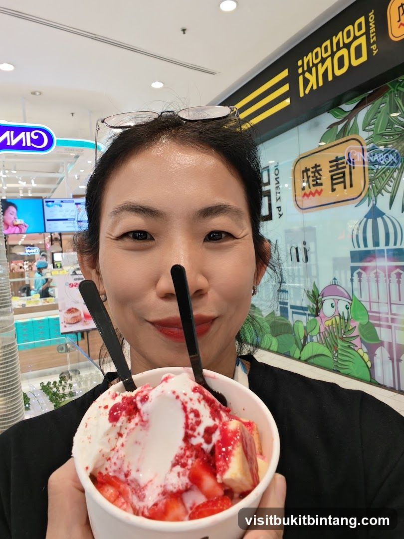 Woman holding a dessert